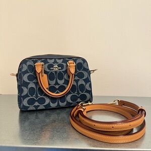 Coach Mini Rowan Crossbody Bag in Signature Denim